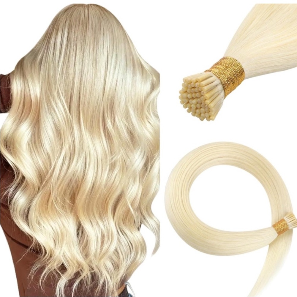 22 Inch 50g 50s Platinum Blonde Pre Bonded ITip Hair Extensions human hair